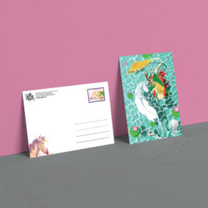 carte postale rena et les licornes éditions Big Pepper illustration Sacha Batoufflet